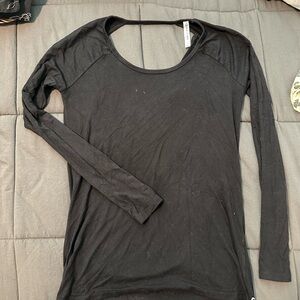 Fabletics Black Long Sleeve Top with Cowl/Scoop back